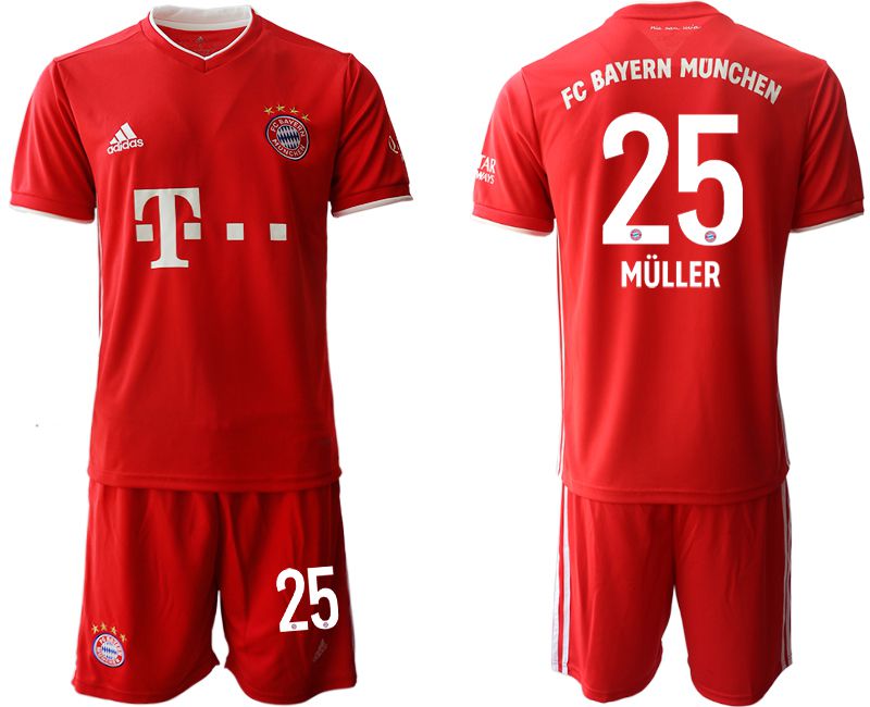 Men 2020-2021 club Bayern Munich home #25 red Soccer Jerseys->->Soccer Club Jersey